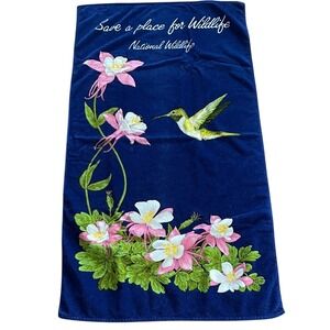 National Wildlife Federation Floral Hummingbird Bath Beach Towel